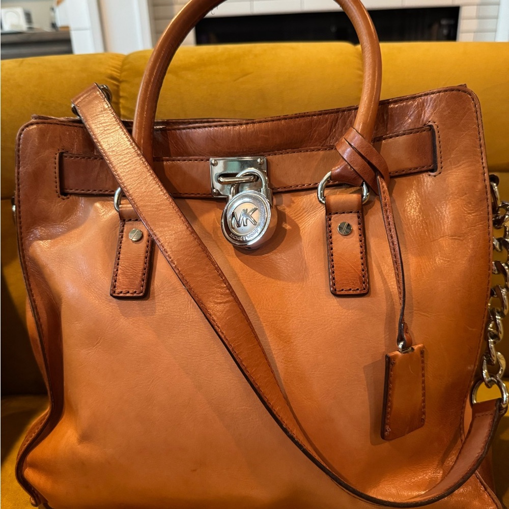 Michael Kors Hilton Cognac Shoulder Bag
